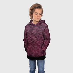 Толстовка-худи детская Бордовая абстрактная рябь, цвет: 3D-черный — фото 2