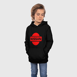 Толстовка-худи детская Nissan red logo, цвет: 3D-черный — фото 2