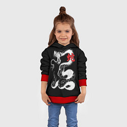 Толстовка-худи детская Змея - китайский гороскоп, цвет: 3D-красный — фото 2