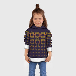 Толстовка-худи детская Цветочный орнамент на синем, цвет: 3D-белый — фото 2