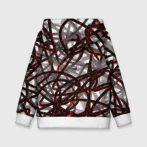 Детская толстовка Красные энергетические кабели / 3D-Белый – фото 2