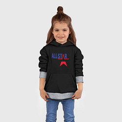 Толстовка-худи детская All stars logo, цвет: 3D-меланж — фото 2