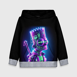 Толстовка-худи детская Bart Simpson cyber ninja - neon glow, цвет: 3D-меланж