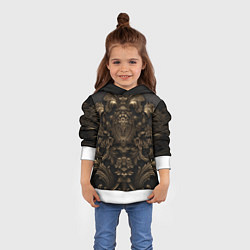 Толстовка-худи детская Золотистая корона и узоры, цвет: 3D-белый — фото 2