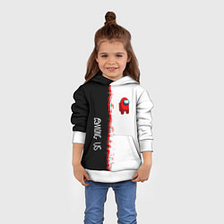 Толстовка-худи детская Among us предатель, цвет: 3D-белый — фото 2