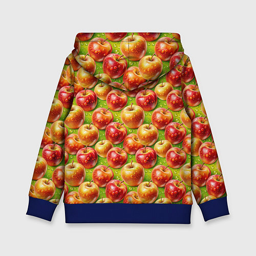 Детская толстовка Вкусные яблоки паттерн / 3D-Синий – фото 2