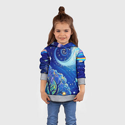 Толстовка-худи детская Звездный лес, цвет: 3D-меланж — фото 2