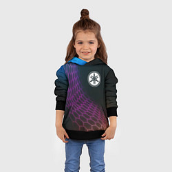 Толстовка-худи детская Yamaha neon hexagon, цвет: 3D-черный — фото 2