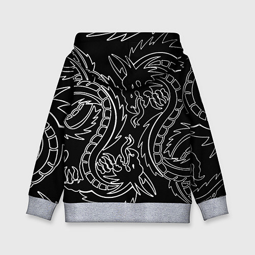 Детская толстовка Драконы татуировки самураи / 3D-Меланж – фото 2