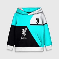 Толстовка-худи детская Juventus x Liverpool geometry, цвет: 3D-белый