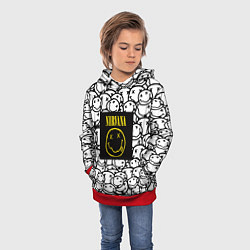 Толстовка-худи детская Nirvana rock pattern, цвет: 3D-красный — фото 2