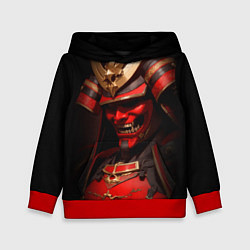 Толстовка-худи детская Демон самурай Они - красный, цвет: 3D-красный