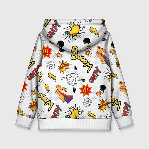 Детская толстовка Комикс изображение с собакой pop art / 3D-Белый – фото 2