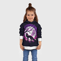 Толстовка-худи детская Лис и лунная ночь, цвет: 3D-белый — фото 2