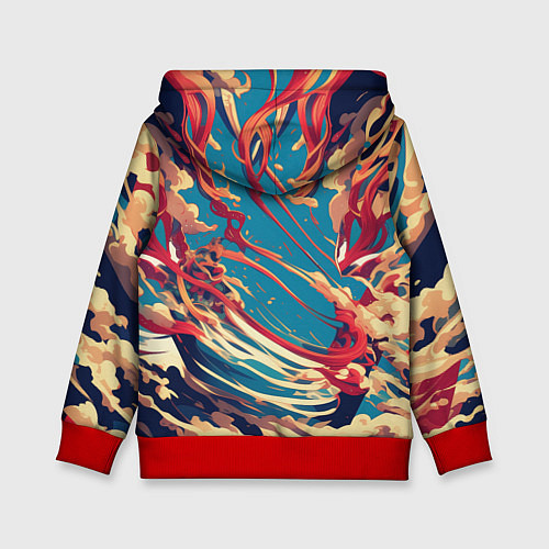 Детская толстовка Cat and ramen / 3D-Красный – фото 2