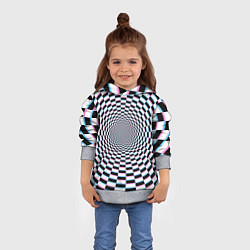 Толстовка-худи детская Оптическая иллюзия с погружением, цвет: 3D-меланж — фото 2