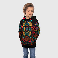 Толстовка-худи детская Цветной орнамент, цвет: 3D-черный — фото 2
