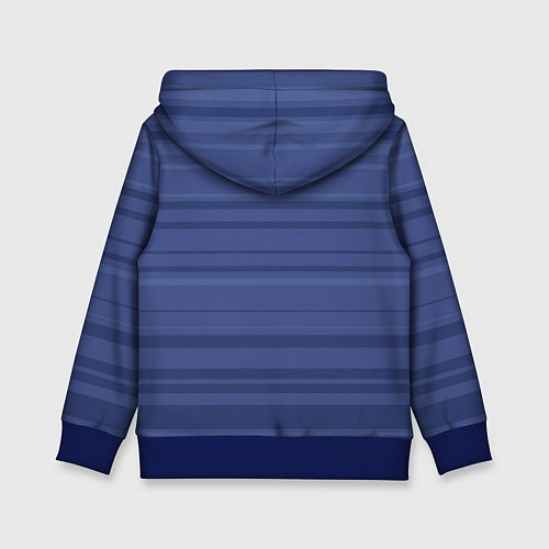 Детская толстовка Синий простые полосы / 3D-Синий – фото 2