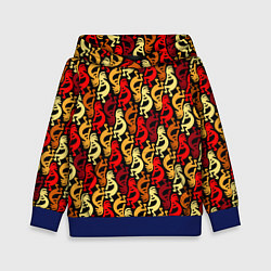 Толстовка-худи детская Кокопелли - паттерн, цвет: 3D-синий