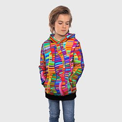 Толстовка-худи детская Абстрактная полноцветная живопись, цвет: 3D-черный — фото 2