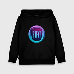 Толстовка-худи детская FIAT logo neon, цвет: 3D-черный