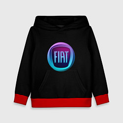 Толстовка-худи детская FIAT logo neon, цвет: 3D-красный