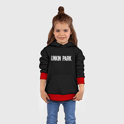 Толстовка-худи детская Linkin park rock white, цвет: 3D-красный — фото 2