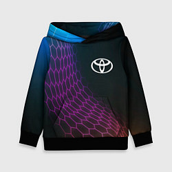 Толстовка-худи детская Toyota neon hexagon, цвет: 3D-черный