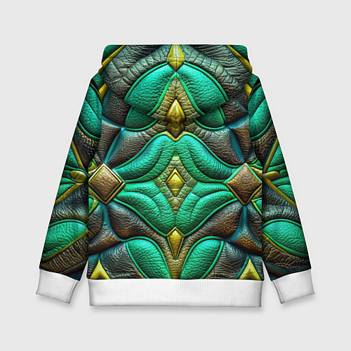 Детская толстовка Объемная футуристичная текстура из кожи / 3D-Белый – фото 2