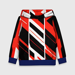 Детская толстовка Black and red stripes on a white background