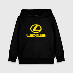 Толстовка-худи детская Lexus yellow logo, цвет: 3D-черный