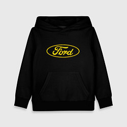 Толстовка-худи детская Ford logo yellow, цвет: 3D-черный