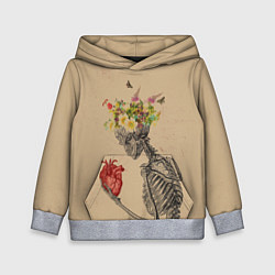 Толстовка-худи детская Bone and heart, цвет: 3D-меланж