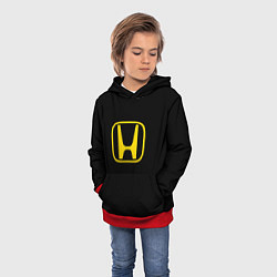 Толстовка-худи детская Honda yellow, цвет: 3D-красный — фото 2