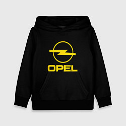 Толстовка-худи детская Opel yellow, цвет: 3D-черный