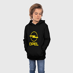 Толстовка-худи детская Opel yellow, цвет: 3D-черный — фото 2