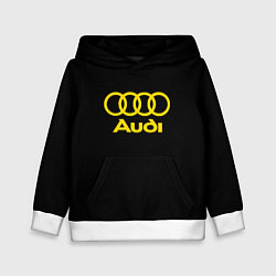 Толстовка-худи детская Audi logo yellow, цвет: 3D-белый