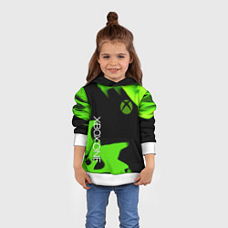 Толстовка-худи детская Xbox one green flame, цвет: 3D-белый — фото 2