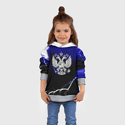 Толстовка-худи детская Россия шторм и молнии, цвет: 3D-меланж — фото 2