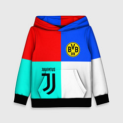 Толстовка-худи детская Juventus x Borussia, цвет: 3D-черный