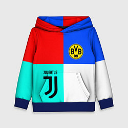 Толстовка-худи детская Juventus x Borussia, цвет: 3D-синий