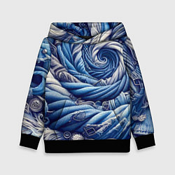 Толстовка-худи детская Denim funnel - fashion trend, цвет: 3D-черный