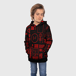 Толстовка-худи детская Twenty one pilots pattern rock, цвет: 3D-черный — фото 2