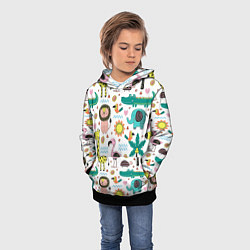 Толстовка-худи детская Животные джунглей, цвет: 3D-черный — фото 2