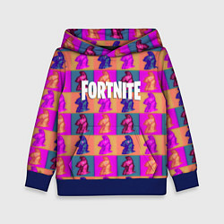 Толстовка-худи детская Fortnite logo pattern game, цвет: 3D-синий