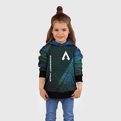 Толстовка-худи детская Apex Legends glitch blue, цвет: 3D-черный — фото 2