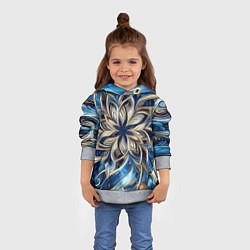 Толстовка-худи детская Джинса и цветочный орнамент - нейросеть, цвет: 3D-меланж — фото 2