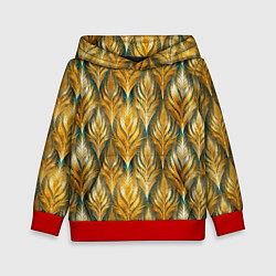 Толстовка-худи детская Золото осени травинки, цвет: 3D-красный