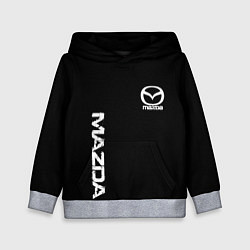 Толстовка-худи детская Mazda white logo, цвет: 3D-меланж