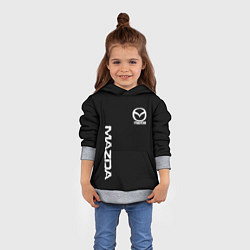 Толстовка-худи детская Mazda white logo, цвет: 3D-меланж — фото 2